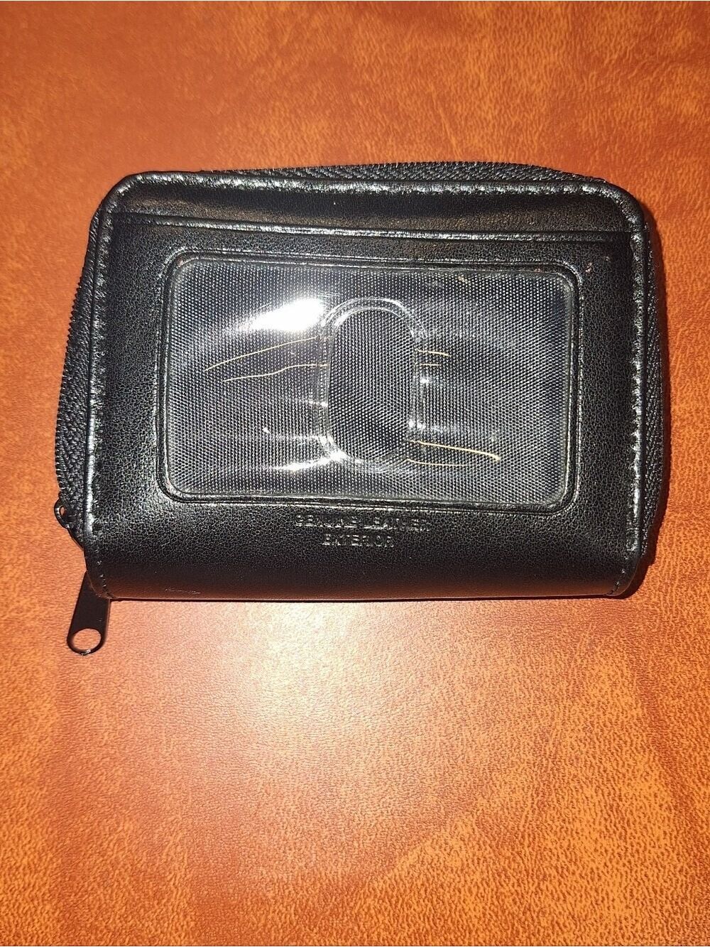 Black Leather Card Holder Mini Wallet